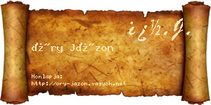 Őry Jázon névjegykártya